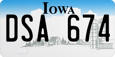 IA license plate DSA674