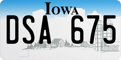 IA license plate DSA675