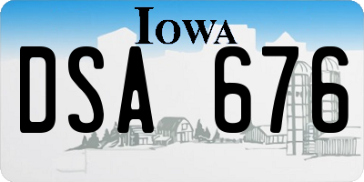 IA license plate DSA676