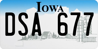 IA license plate DSA677