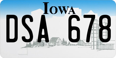 IA license plate DSA678