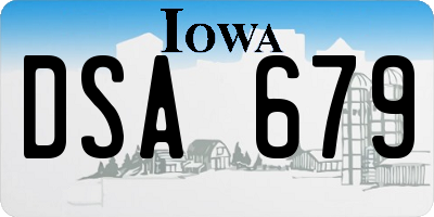 IA license plate DSA679