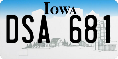 IA license plate DSA681