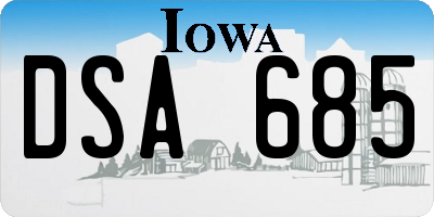 IA license plate DSA685