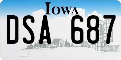 IA license plate DSA687