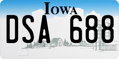 IA license plate DSA688
