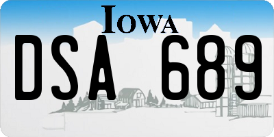 IA license plate DSA689