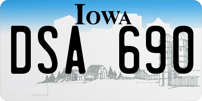 IA license plate DSA690