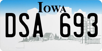 IA license plate DSA693