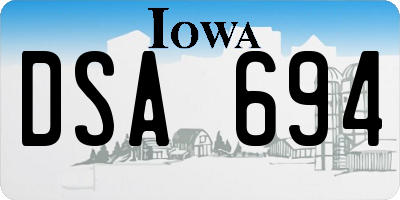IA license plate DSA694