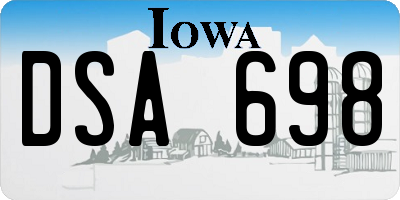 IA license plate DSA698