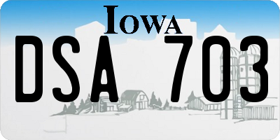 IA license plate DSA703