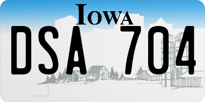 IA license plate DSA704