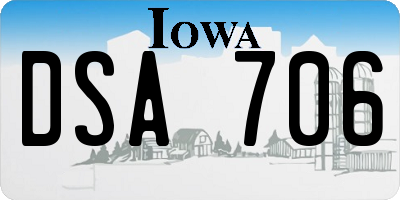 IA license plate DSA706