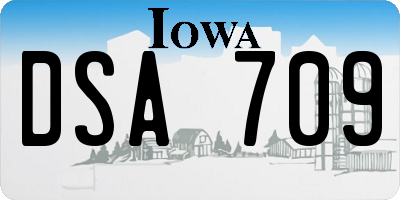 IA license plate DSA709
