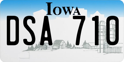 IA license plate DSA710