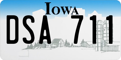 IA license plate DSA711