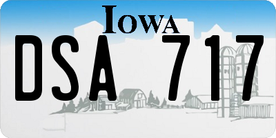 IA license plate DSA717