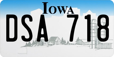 IA license plate DSA718