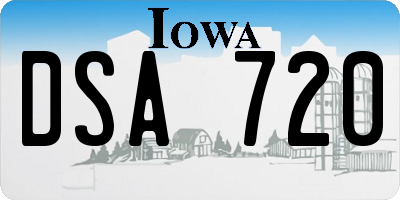 IA license plate DSA720
