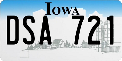 IA license plate DSA721