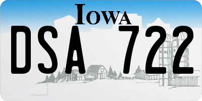 IA license plate DSA722