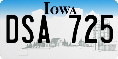 IA license plate DSA725