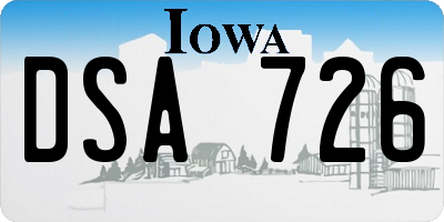 IA license plate DSA726