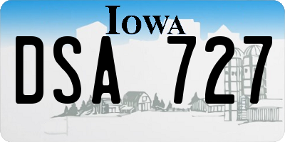 IA license plate DSA727
