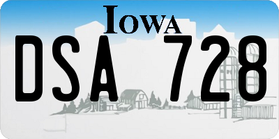 IA license plate DSA728