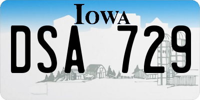 IA license plate DSA729