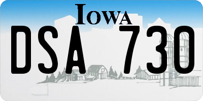 IA license plate DSA730