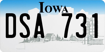 IA license plate DSA731