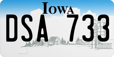 IA license plate DSA733