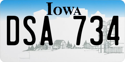 IA license plate DSA734