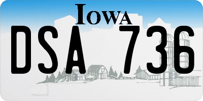 IA license plate DSA736