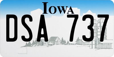 IA license plate DSA737