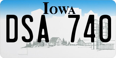 IA license plate DSA740