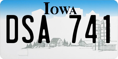 IA license plate DSA741