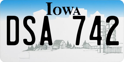 IA license plate DSA742