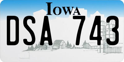 IA license plate DSA743