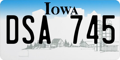 IA license plate DSA745