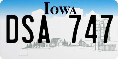 IA license plate DSA747