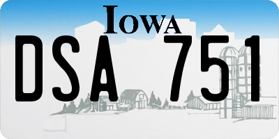 IA license plate DSA751