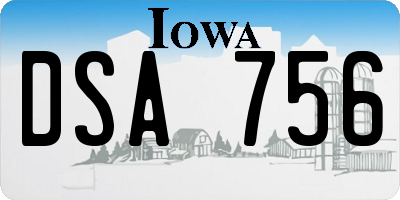 IA license plate DSA756