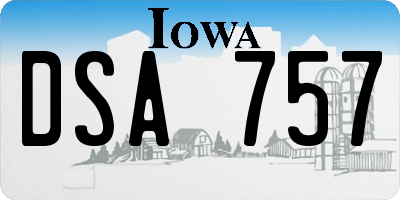 IA license plate DSA757