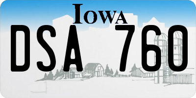 IA license plate DSA760