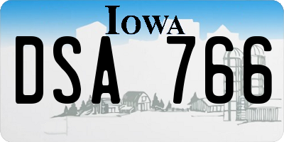 IA license plate DSA766