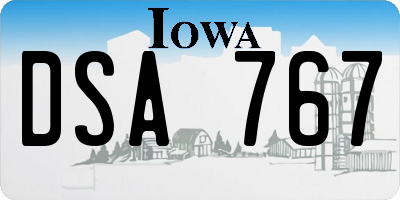 IA license plate DSA767