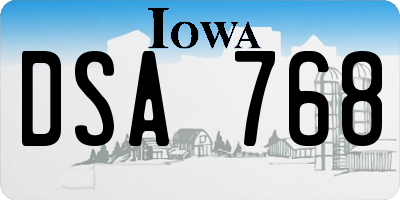 IA license plate DSA768
